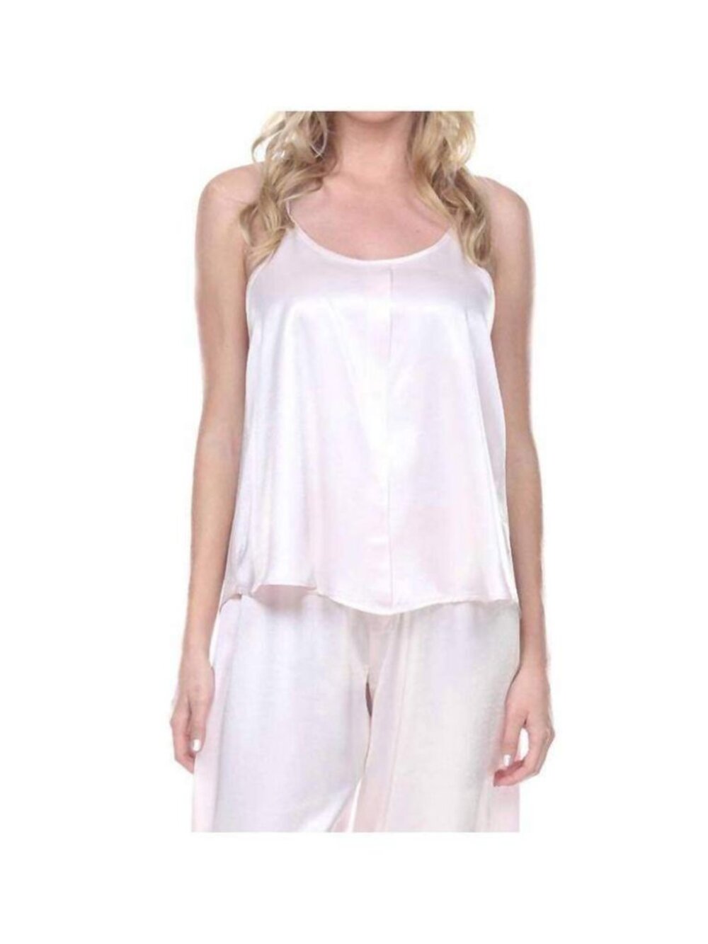 NWT PJ Harlow Babe Satin Cami M Pleated Front And Adjustable Straps Blush Pink